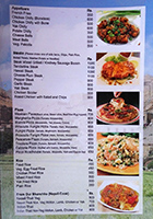 Muktinath, menu in guesthouse, Nepal