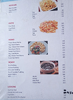 Annapurna circle, menu in guest house
