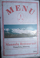 Thanchok menu