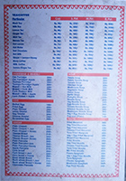 Menu in guesthouse in Thanchok